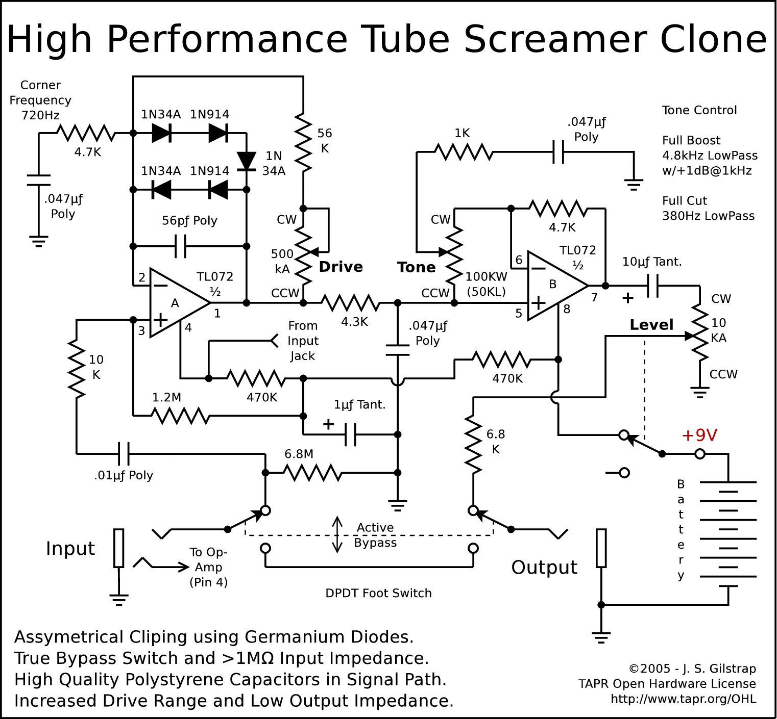 Tube screamer схема